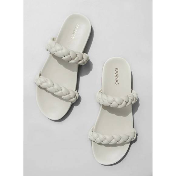 NEW KAANAS coco chunky braided pool slide in off white - Picture 2 of 2